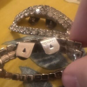 Musi Vintage Rhinestone Shoe Clips - Silver Tone